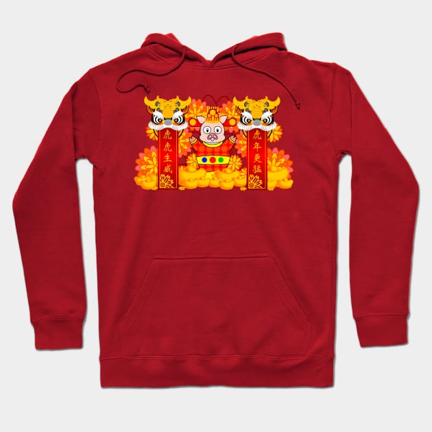 CNY: FORTUNE PIGGY'S YEAR OF THE TIGER BLESSINGS Hoodie by cholesterolmind